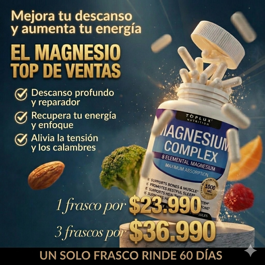 MAGNESIUM COMPLEX. Suplemento 8 tipos de magnesio. 1000mg