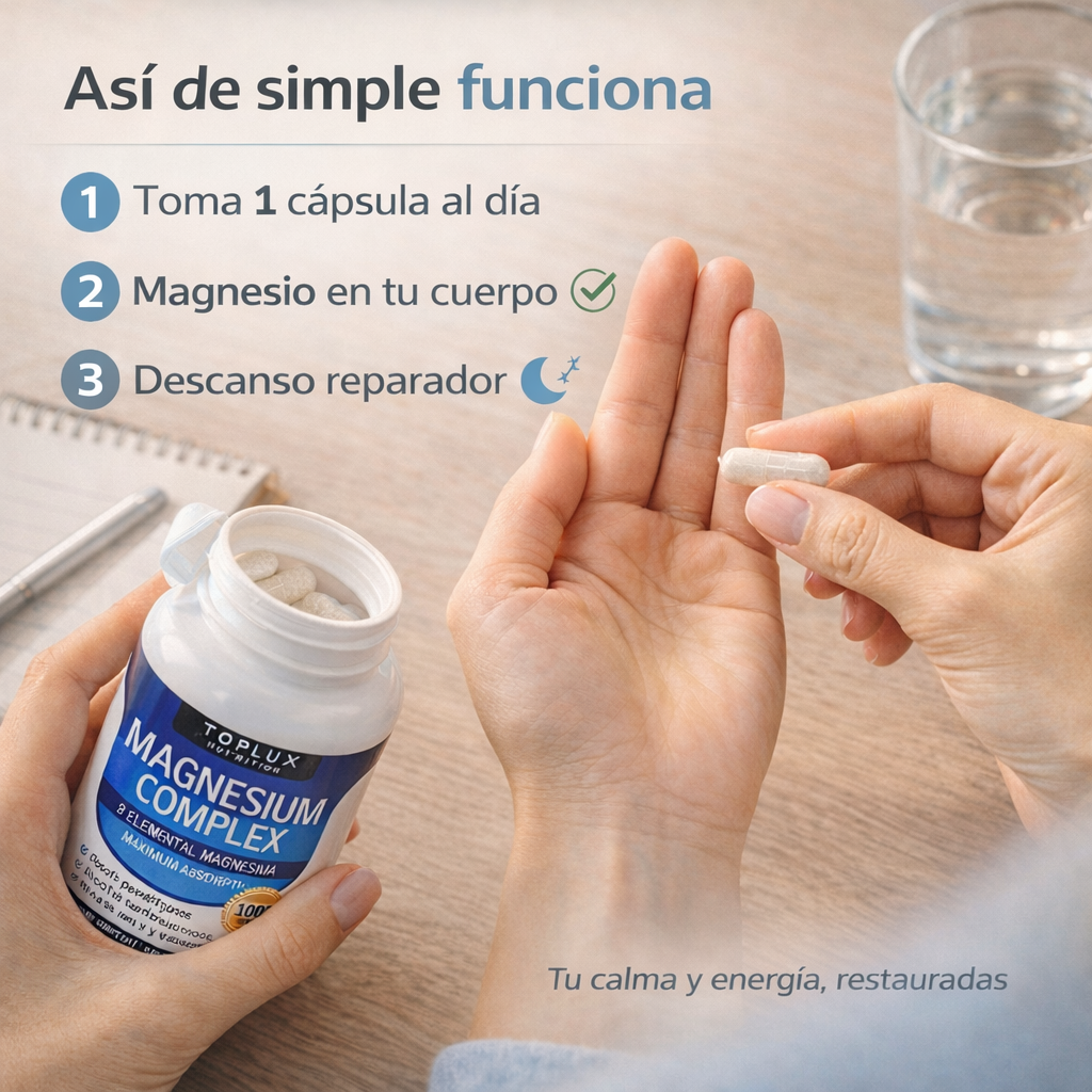 MAGNESIUM COMPLEX. Suplemento 8 tipos de magnesio. 1000mg