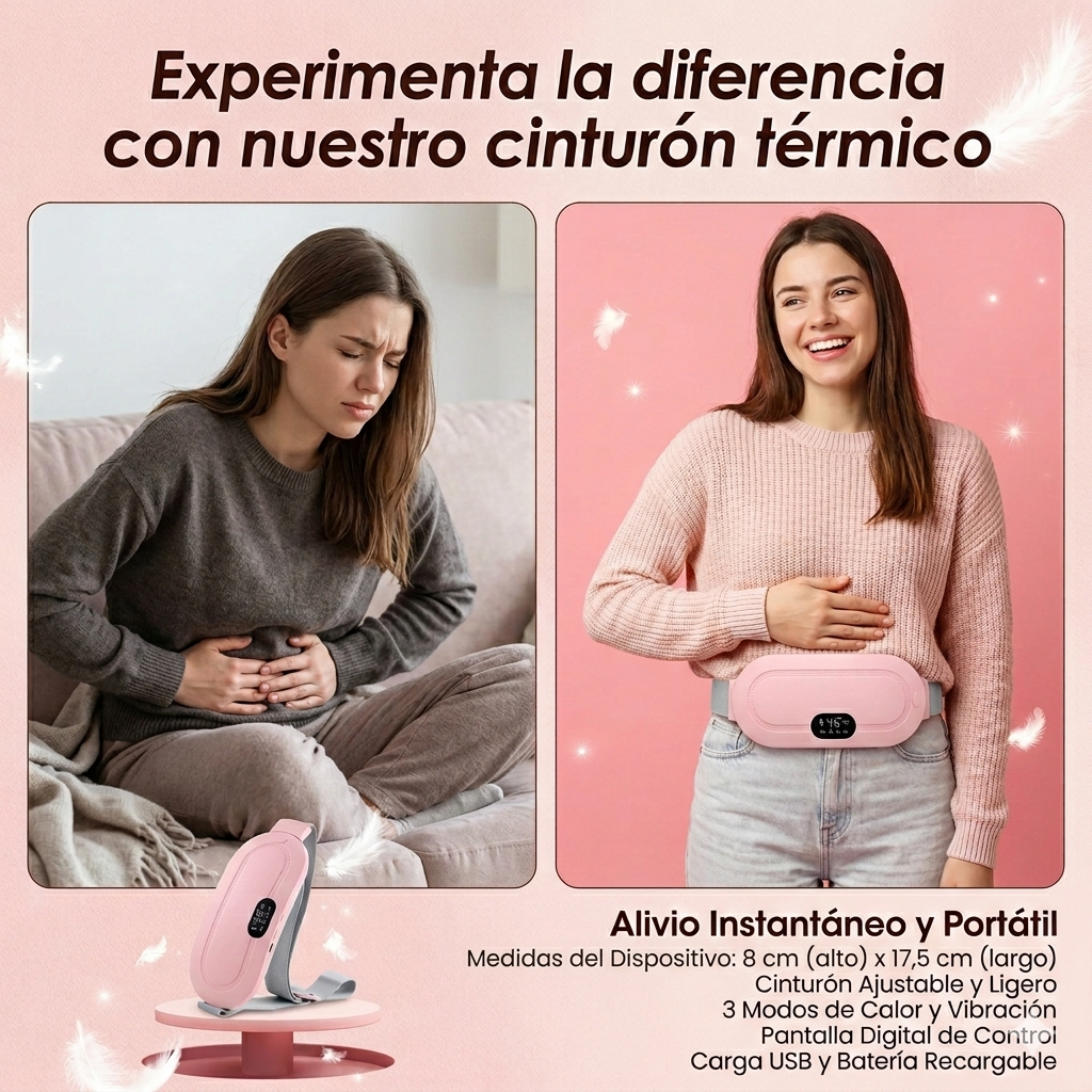 Cinturón térmico para alivio cólico menstrual de forma natural